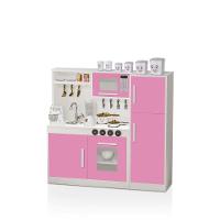 Kit Cozinha E Geladeira Em MDF Brinquedo Infantil Rosa - 2