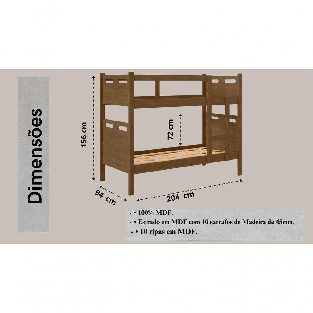 Beliche Robusto Com 2 Colchões Confortáveis - Kit Completo Legno - 2