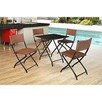 Jogo De Mesa Dobravel Preto Com 4 Cadeiras Caramelo - 2