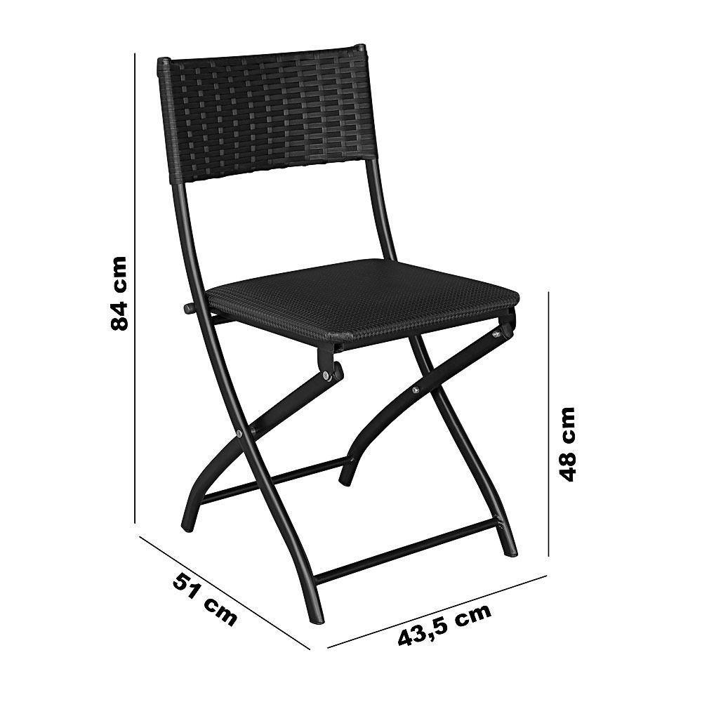 Jogo Mesa Imbuia Dobravel Com 4 Cadeiras Dobravel Preto - 2