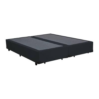 Base Box Casal Bipartido Sp Móveis Suede Preta - 42X138X188