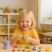 03 Pote De Massinha Com 5 Cores Vibrantes Atóxico 225 Gramas - 5