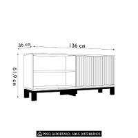Rack Bancada Para Tv 45 Pol 136cm Lucca Off White/freijó C01 - Mpozenato