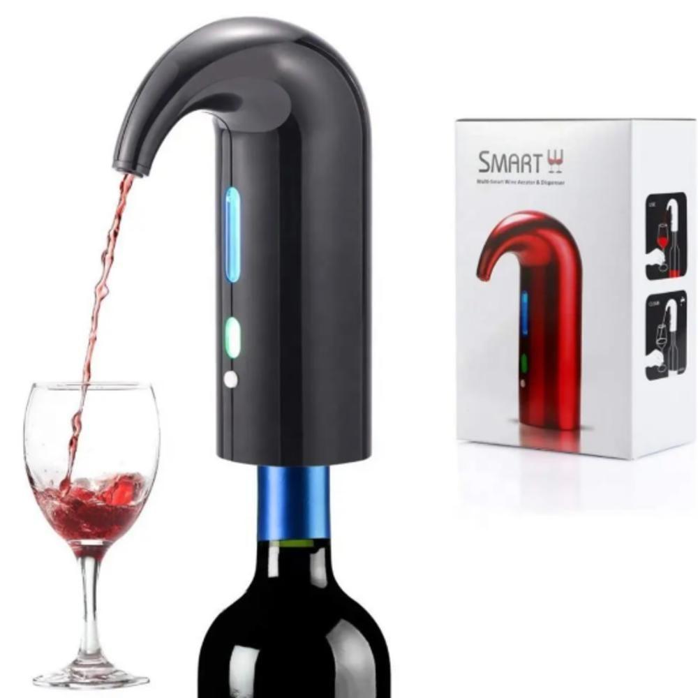 Aerador Vinho Eletrico Dispenser Decantador Automatico Bomba Inox Preta Garrafa Inteligente Premium - 3