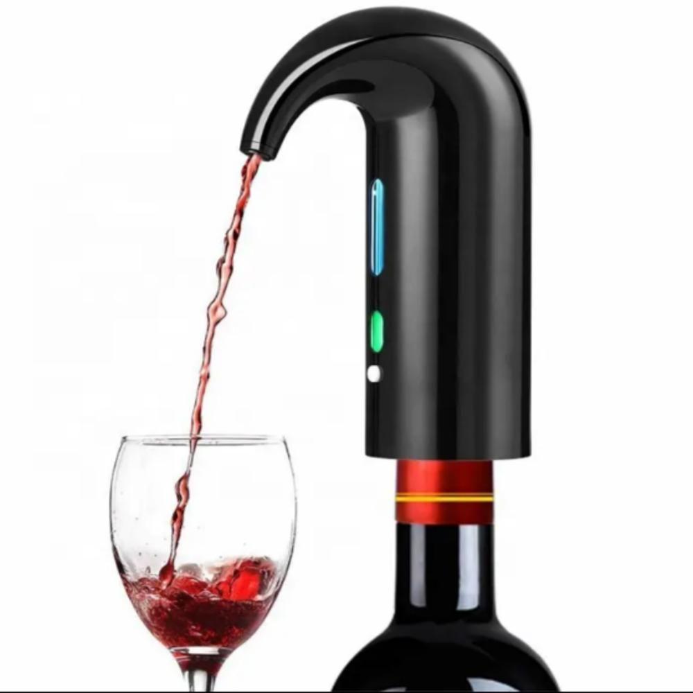Aerador Vinho Eletrico Dispenser Decantador Automatico Bomba Inox Preta Garrafa Inteligente Premium - 7