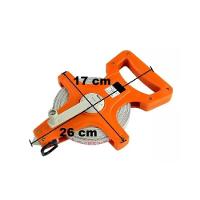 Trena 50 Metros Metrica Gigante Fibra Vidro Medicao Com Manivela Caixa Aberta Profissional - 8