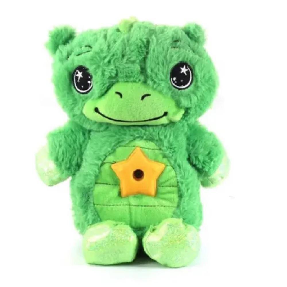 Urso De Pelucia Projetor Estrelas Ursinho Abajur Luminaria Musical Bebe Crianca Luz Noite Sono Verde - 5