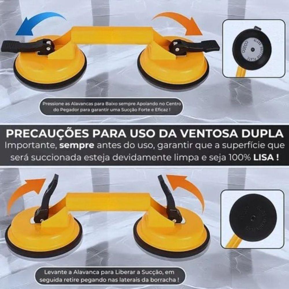 Ventosa Dupla P- Vidros Metais Mármores Espelhos Até 80kg - 2