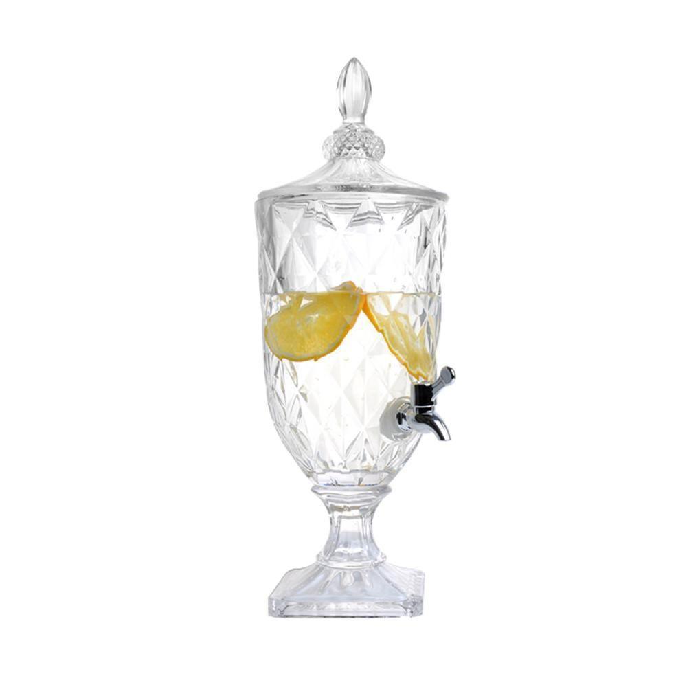 Suqueira De Cristal Dispenser De Bebidas Vidro 2 Litros Com Torneira Luxo Vintage Festa Casamento - 6