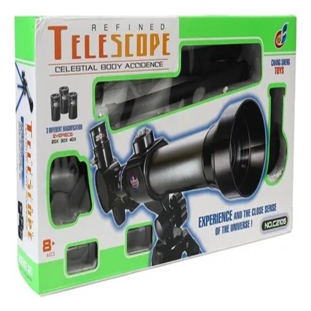 Telescopio Astronomico Luneta Lunar Terrestre Kit Completo Tripe 40x Reflator Ciencia Espaço Escola - 7