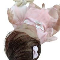 Bebê Reborn Menina Dormindo Recém Nascida Olhos Fechados Cabelo Implantado Fio A Fio - 2