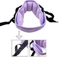 Apoio Cabeça Infantil Carro Faixa Ajustável Almofada Proteção Bebê Viagem Pescoço Roxo - 2