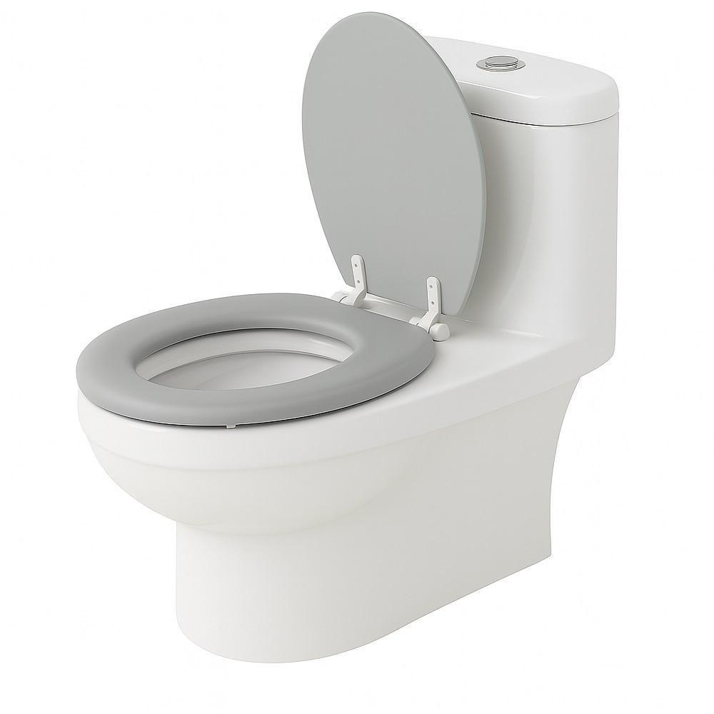 Assento Sanitário Macio Banheiro Suíte Lavabo Tampa Almofadado Universal Cinza - 2