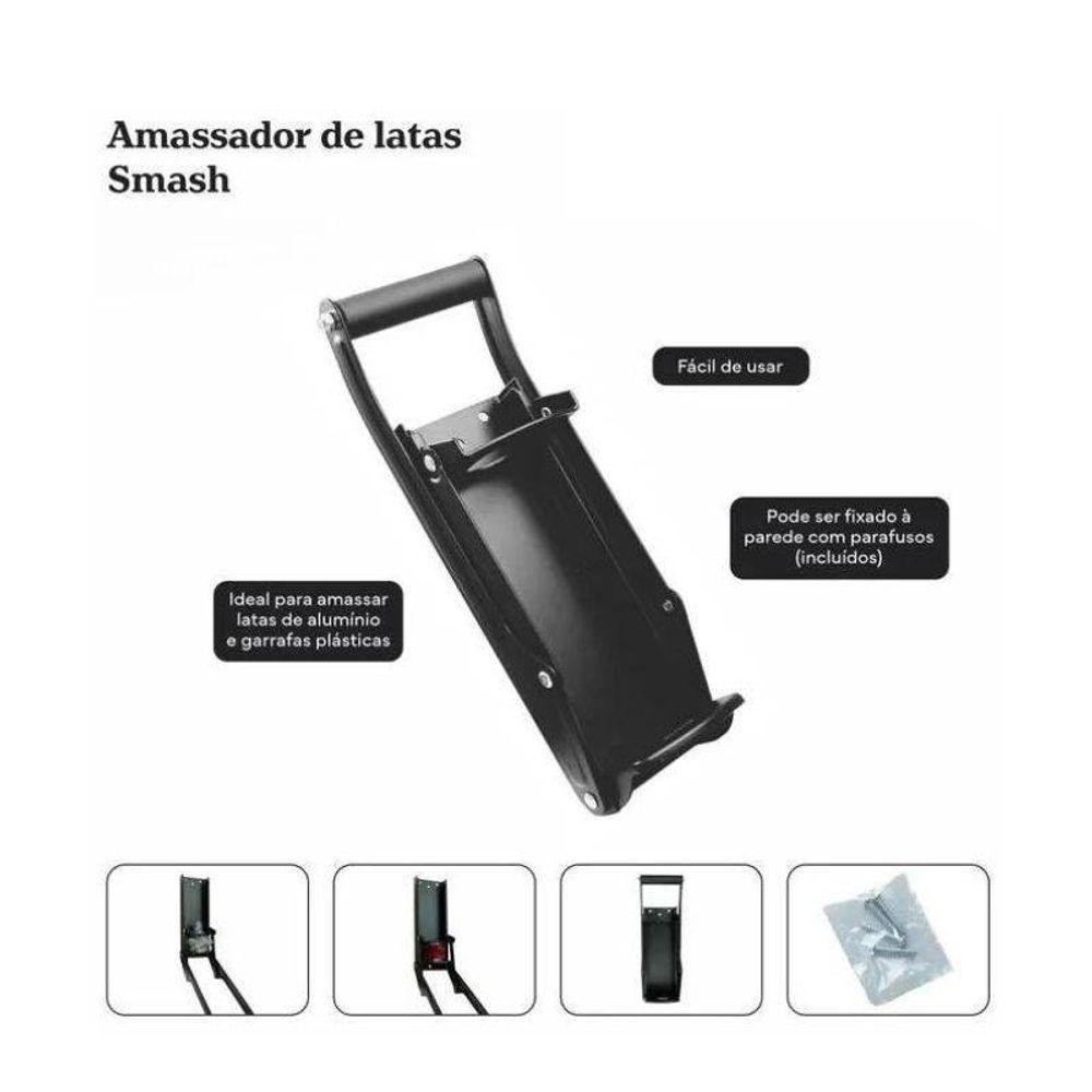 Amassador Em Alumínio Para Latas E Garrafas Plásticas - 4