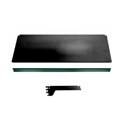 Bandeja Prateleira Ponta 30x73 Gôndolas New Plus Preto Porta Etiqueta Verde Sa Gôndolas