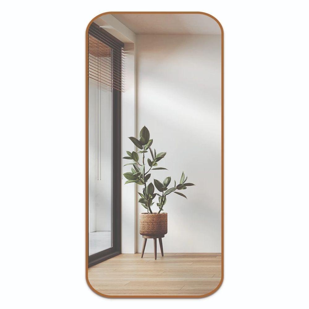 Espelho Orgânico Decorativo Retangular Grande Moderno Sala Quarto Banheiro Caramelo - 1