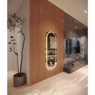 Espelho Oval Corpo Inteiro 170cm x 70cm Polido LED Jateado Luz Branca Ou Amarela Sala Quarto Banheiro Quente