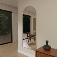 Espelho Janela Moldura em Couro 115cm 150cm 170cm Corpo Inteiro Luxo Com Suporte 115cm x 60cm - 1