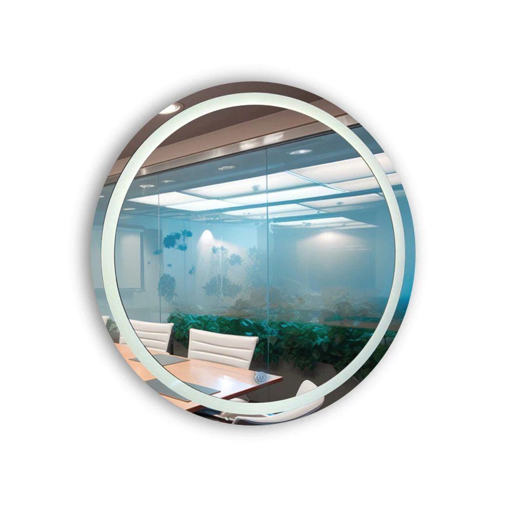 Espelho Brillare Redondo Jateado Com 3 Tons De LED e Botão Touch Screen Fonte Slim 70x70 - 1