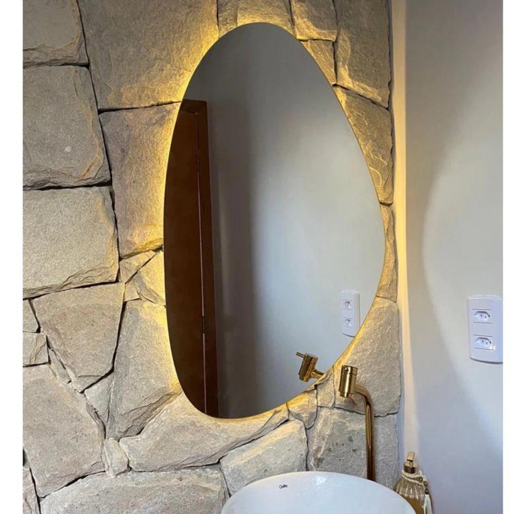 Espelho Orgânico Com LED À Pilha Ou Fonte Decorativo Quente A Fonte 51x80 - 5