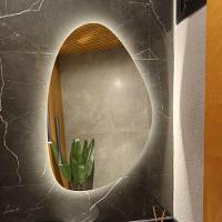 Espelho Orgânico Com LED À Pilha Ou Fonte Decorativo Quente A Fonte 51x80