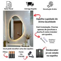 Espelho Orgânico Com LED À Pilha Ou Fonte Decorativo Quente A Fonte 51x80 - 7