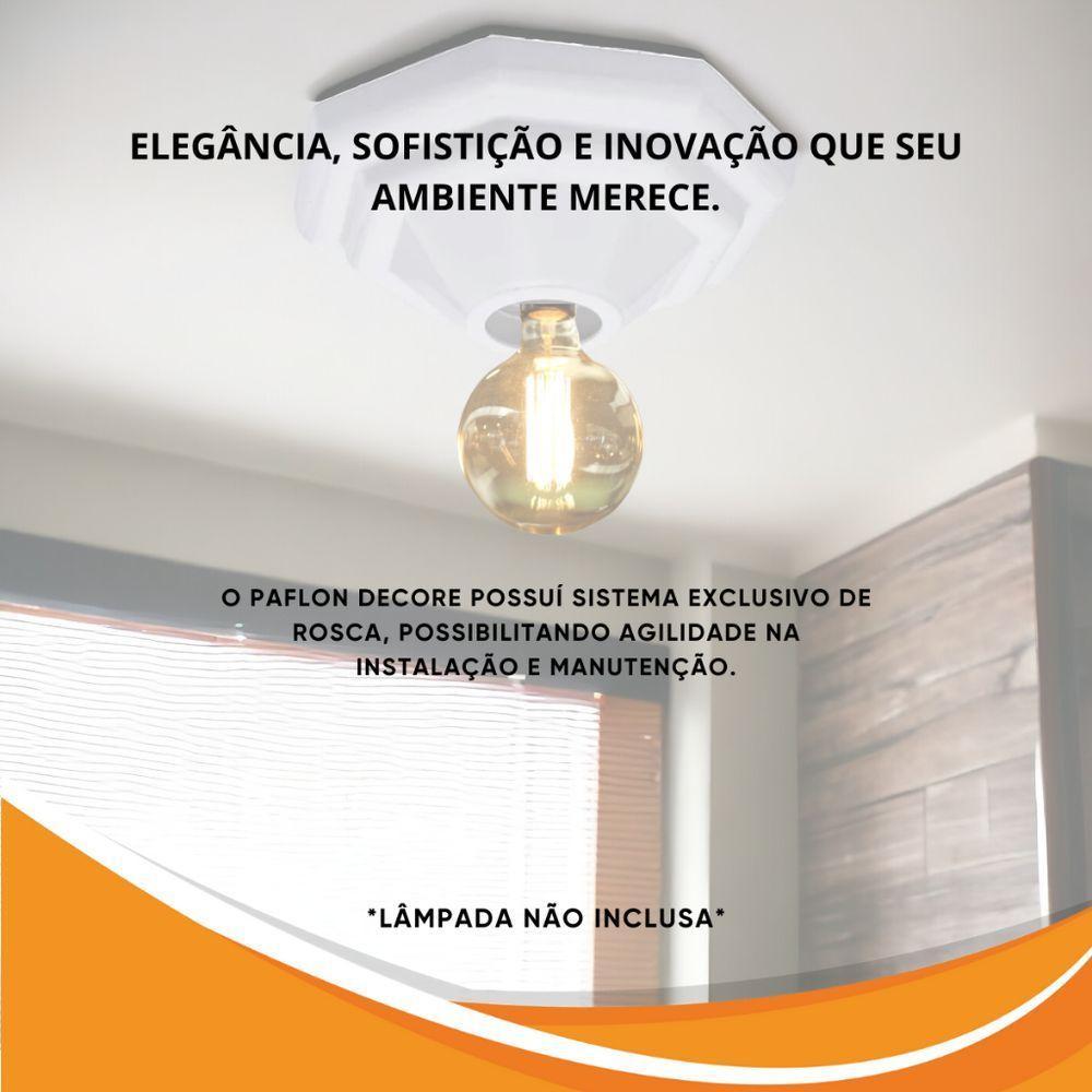 Luminária Plafonier Plafon Pirâmide Branco Lâmpada Teto E27 Soquete Bocal Porcelana Bivolt 100W - 3