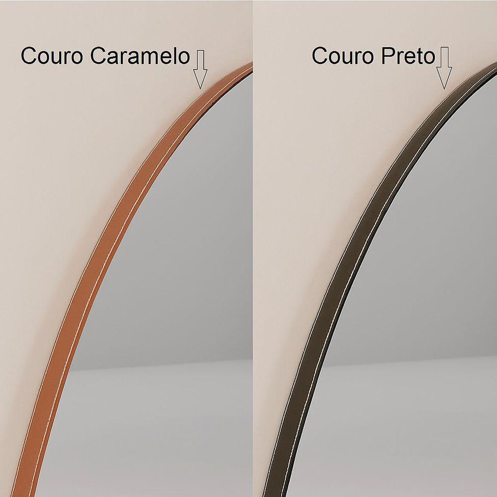 Espelho Orgânico Moldura Couro 110x50cm 150x60cm 170x70cm Corpo Inteiro Quarto Sala 170cm x 70cm - 2