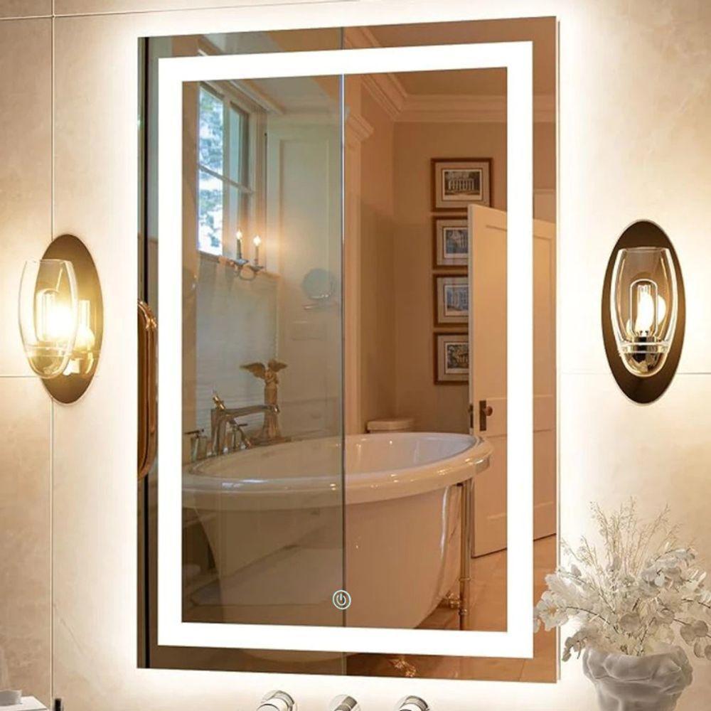 Espelho Jateado Com 3 Tons De LED e Touch Screen Fonte Slim 70x60 - 6