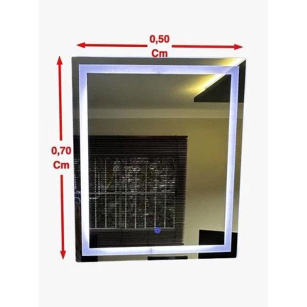 Espelho Jateado Com 3 Tons De LED e Touch Screen Fonte Slim 70x60 - 9