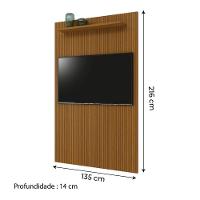 Painel Para Tv Até 55 Polegadas Ripado Impressão 3d Egeo Com Prateleira 1,35m Cedro Edn Cedro - 5