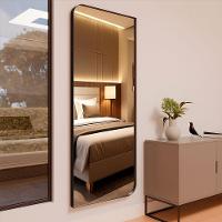 Espelho Orgânico Moldura Couro 110x50cm 150x60cm 170x70cm Corpo Inteiro Quarto Sala 150cm x 60cm - 1