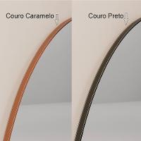 Espelho Orgânico Moldura Couro 110x50cm 150x60cm 170x70cm Corpo Inteiro Quarto Sala 150cm x 60cm - 2