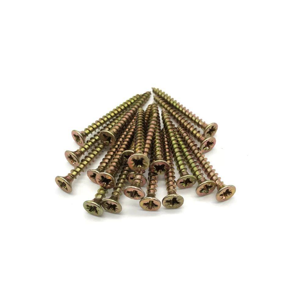 Kit 100 Parafusos 4,0x45 4x45 para Madeira Chipboard Phillips Atarraxante Cabeça Chata MDF MDP - 6