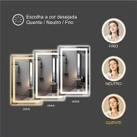 Espelho Jateado Com 3 Tons De LED e Touch Screen Fonte Slim 80x60 - 7