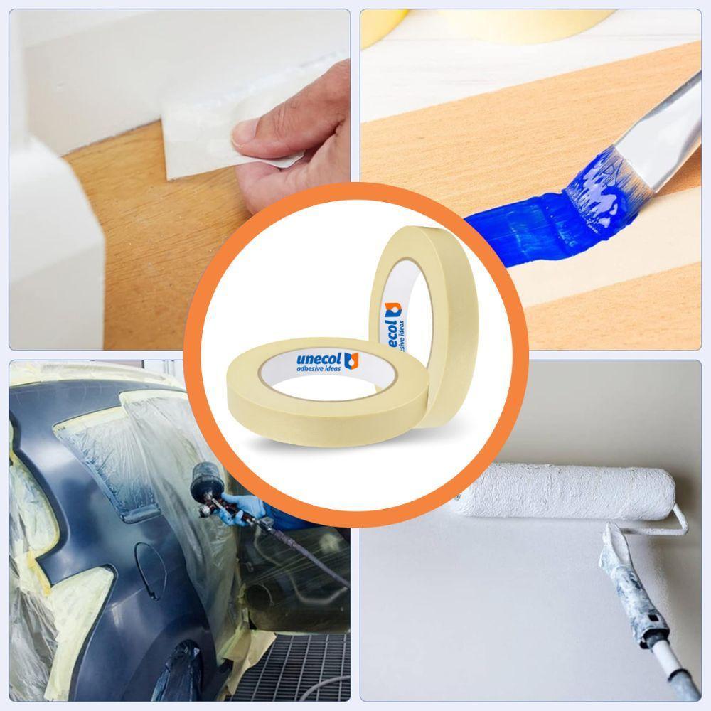 Kit 12 Fita Crepe 18mmx10m Uso Geral Resistente Alta Fixação Pintura Artesanato Escolar - 3