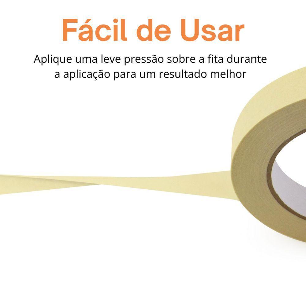 Kit 12 Fita Crepe 18mmx10m Uso Geral Resistente Alta Fixação Pintura Artesanato Escolar - 4