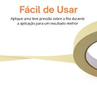 Kit 12 Fita Crepe 18mmx10m Uso Geral Resistente Alta Fixação Pintura Artesanato Escolar