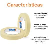 Kit 12 Fita Crepe 18mmx10m Uso Geral Resistente Alta Fixação Pintura Artesanato Escolar - 6