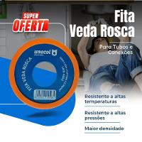 Kit 3 Fitas Veda Rosca 12mm 50 Metros Vedação Hidráulica Canos Torneiras Teflon