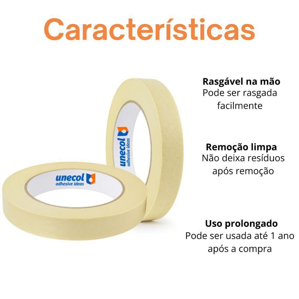 Kit 6 Fita Crepe 18mmx10m Uso Geral Resistente Alta Fixação Pintura Artesanato Escolar - 6
