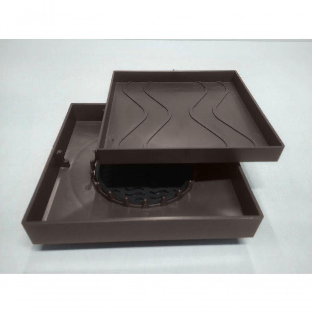 Kit 2 Ralo Oculto 15x15 Invisivel P/ Piso Porcelanato Marrom - 4