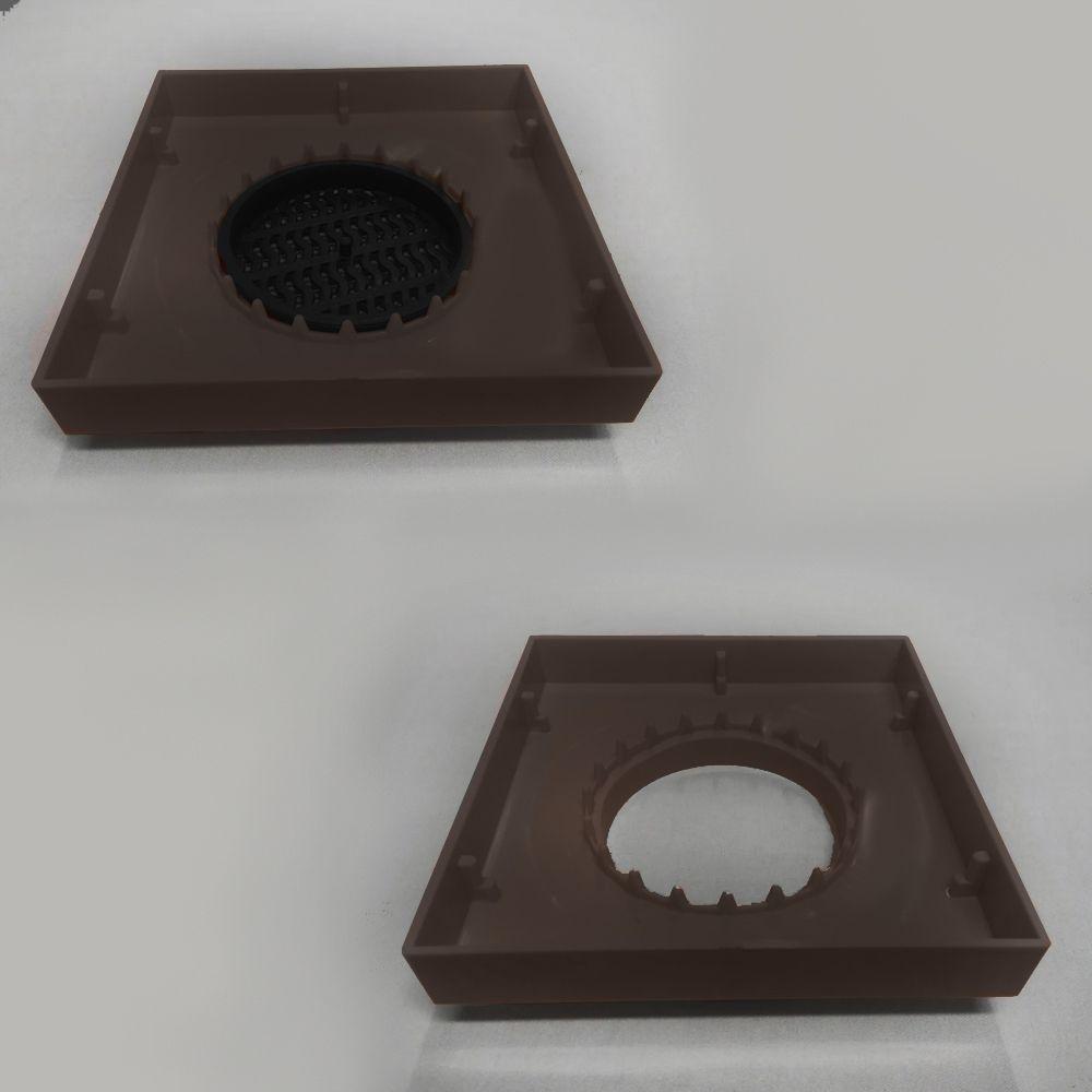 Kit 2 Ralo Oculto 15x15 Invisivel P/ Piso Porcelanato Marrom - 7