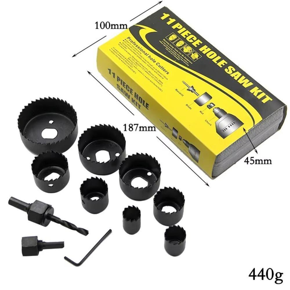 Kit Serra Copo Profissional 11 Peças Jogo Completo Maleta Gesso Madeira Plastico Mandril Multiuso - 5