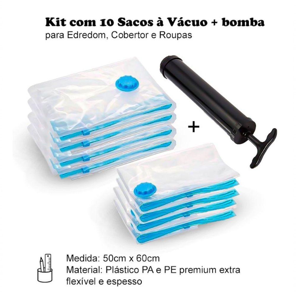 Kit 10 Sacos Zip A Vácuo + Bomba Para Vácuo - 2