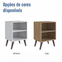 Mesa De Cabeceira Nicho 39cm Com Prateleira E Pés Palito Retrô Branca - 6