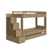 Cama Treliche Infantil Bicama Menino Menina 2,32m Com Escada, Nichos E Gavetas Aveiro Oak - 10
