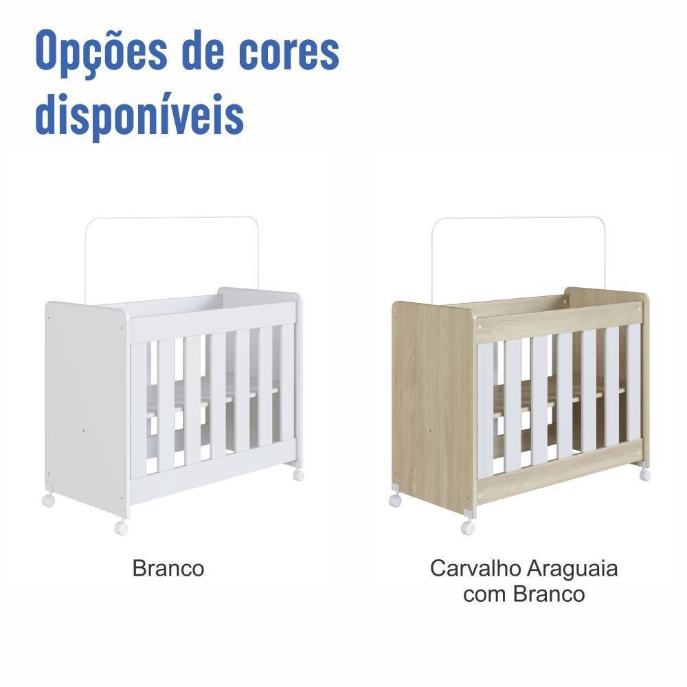 Mini Berço Infantil Moisés Multifuncional 4 Em 1 Com Rodas Para Quarto De Bebê Carvalho Araguaia - 10
