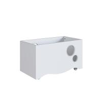 Caixa Baú Infantil Organizadora De Brinquedos E Livros Com Rodas Branco - 2