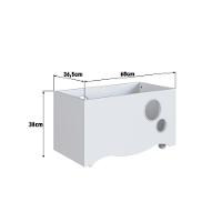 Caixa Baú Infantil Organizadora De Brinquedos E Livros Com Rodas Branco - 3